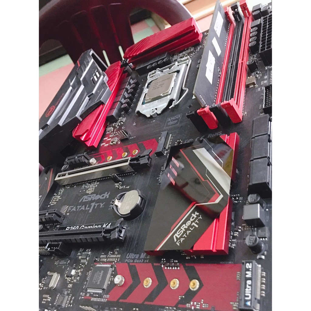 Combo Main Asrock Fatal1ty B250 Gaming K4 + Cpu G3930 + Ram DDR4 4gb - Tặng kèm fan cpu (KHÔNG CHẶN)