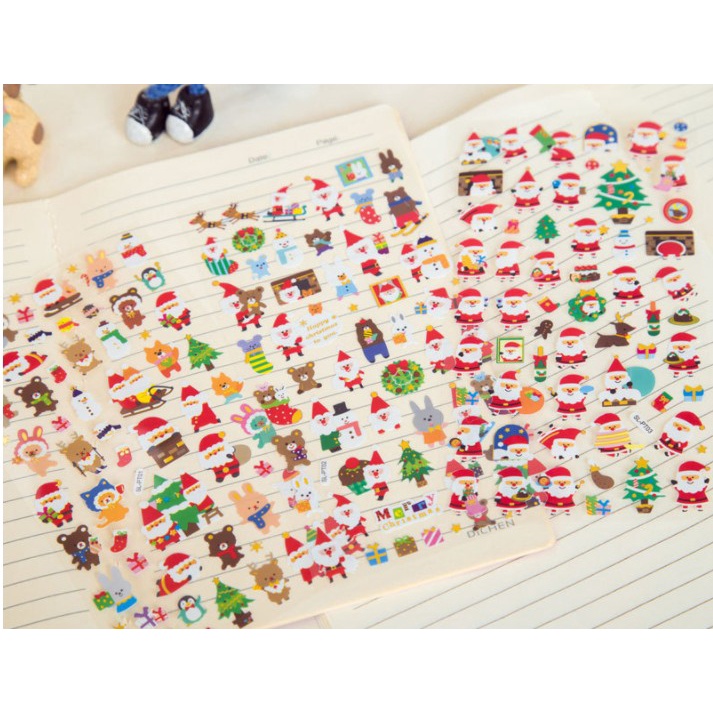 Hình dán sticker Noel chống nước chủ đề Giáng Sinh cho bé