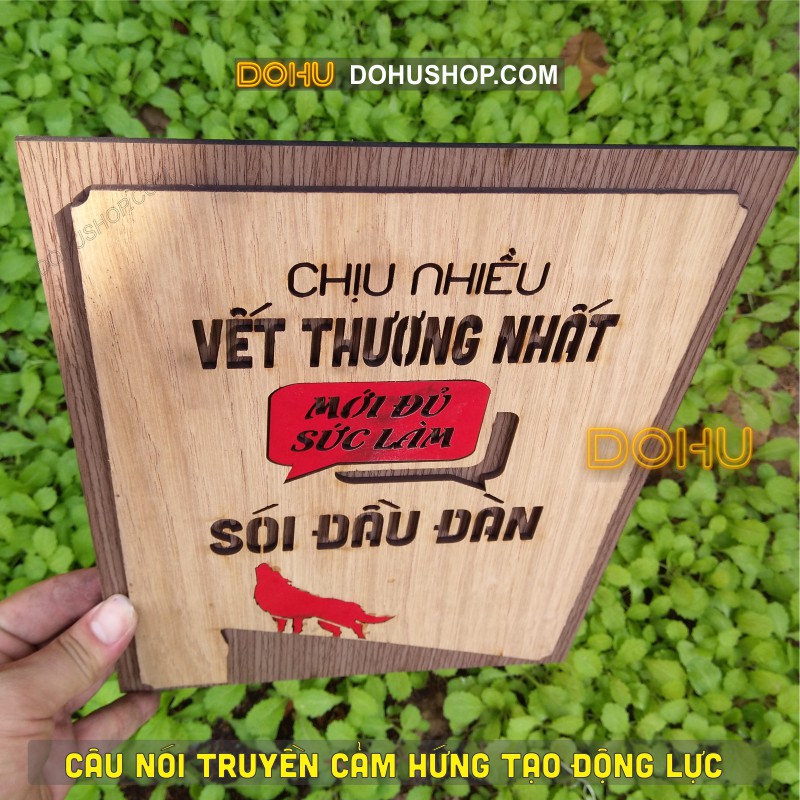 [MẪU HOT] Tranh Slogan Truyền Cảm Hứng DOHU214: “Chịu nhiều vết thương nhất mới đủ sức làm SÓI đầu đàn" - Giá Xưởng