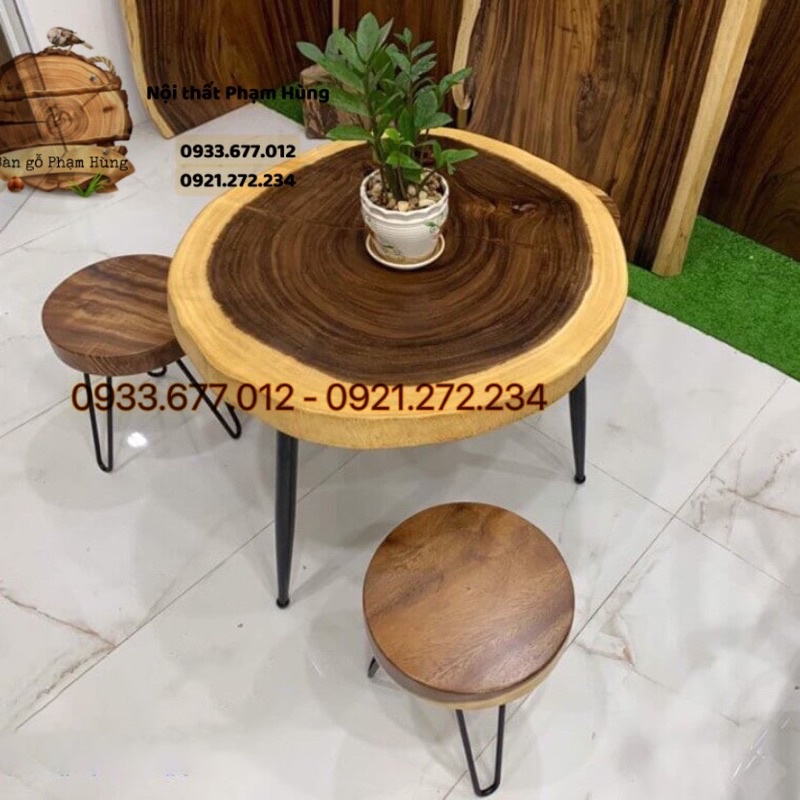 Bàn Tròn Me Tây Nguyên Khối rộng 45*50