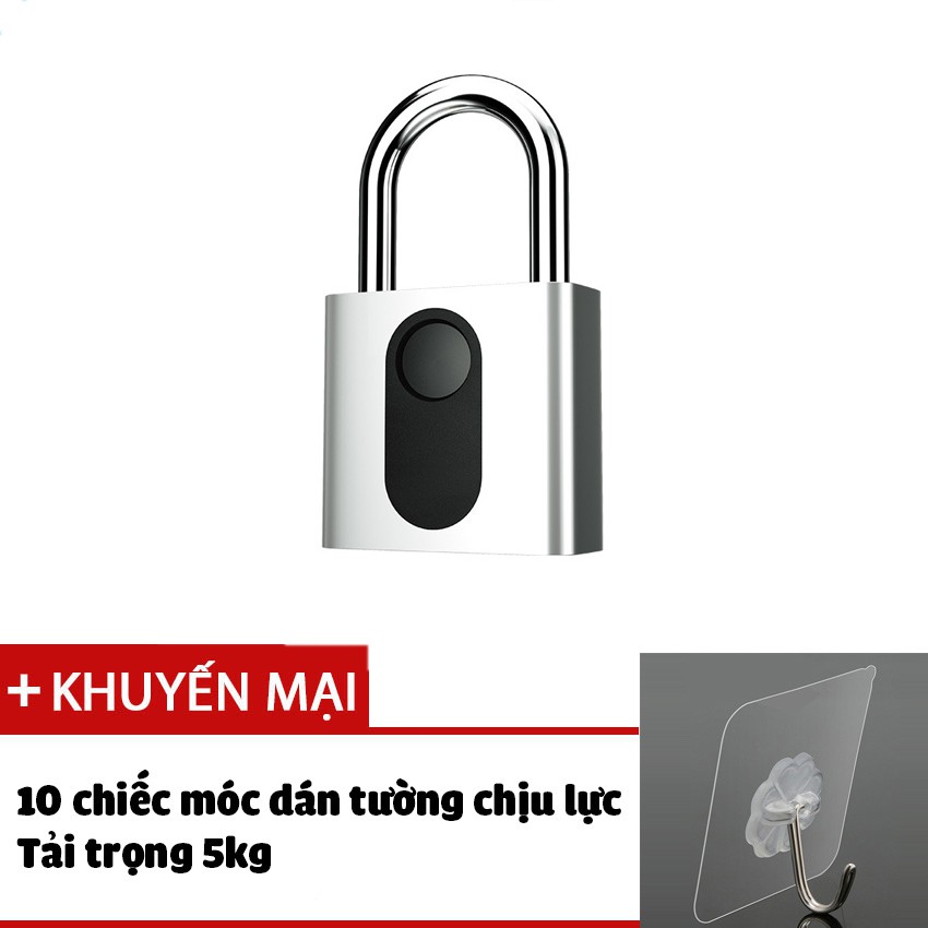 Ổ KHÓA VÂN TAY OKLOK GS40S BẰNG THÉP KHÔNG GỈ CHỐNG PHÁ KHÓA CẢM BIẾN VÂN TAY BẰNG - TẶNG 5 MÓC DÁN TRONG CHỊU LỰC