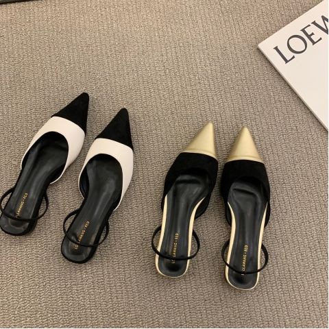Giày Sandal Đế Bằng Mũi Nhọn Gót Thấp Thời Trang Xuân Hè Hàng Mới Dành Cho Nữ 2022