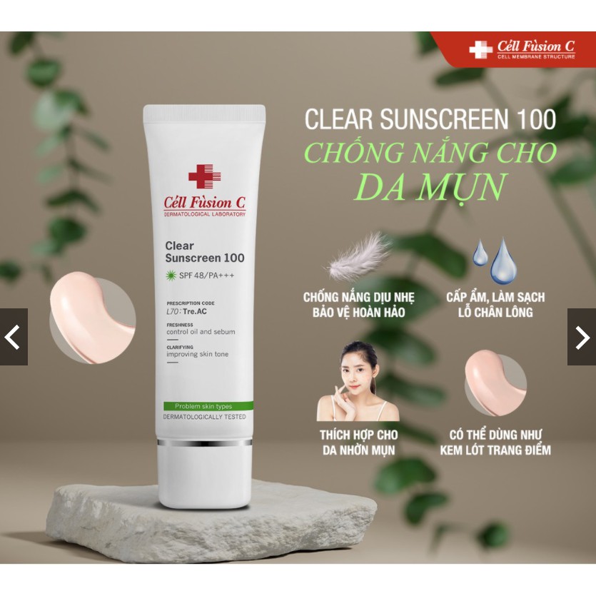 Kem chống nắng Cell Fusion C Laser / Clear / Toning Suncreen SPF 50  PA++++