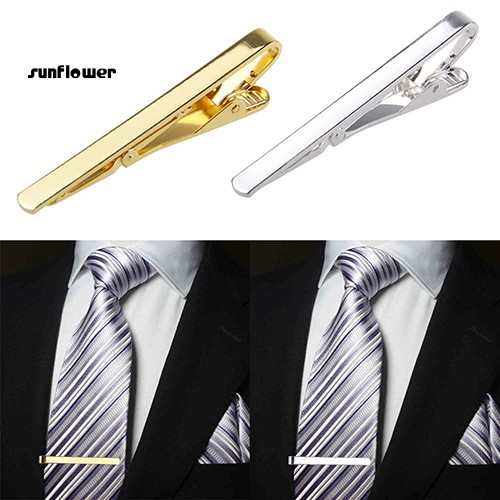 Kẹp Cà Vạt Bằng Đồng Màu Vàng / Bạc Sang Trọng Cho Nam
