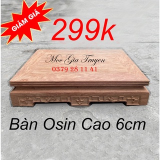 Bàn Kỷ gỗ kê đồ nặng chiện nền chữ nhật gỗ hương cao 6cm