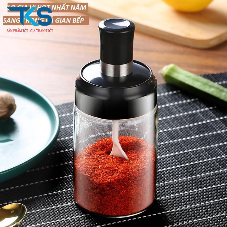Hũ đựng gia vị thủy tinh kèm muỗng tiện dụng dung tích 250ml | BigBuy360 - bigbuy360.vn
