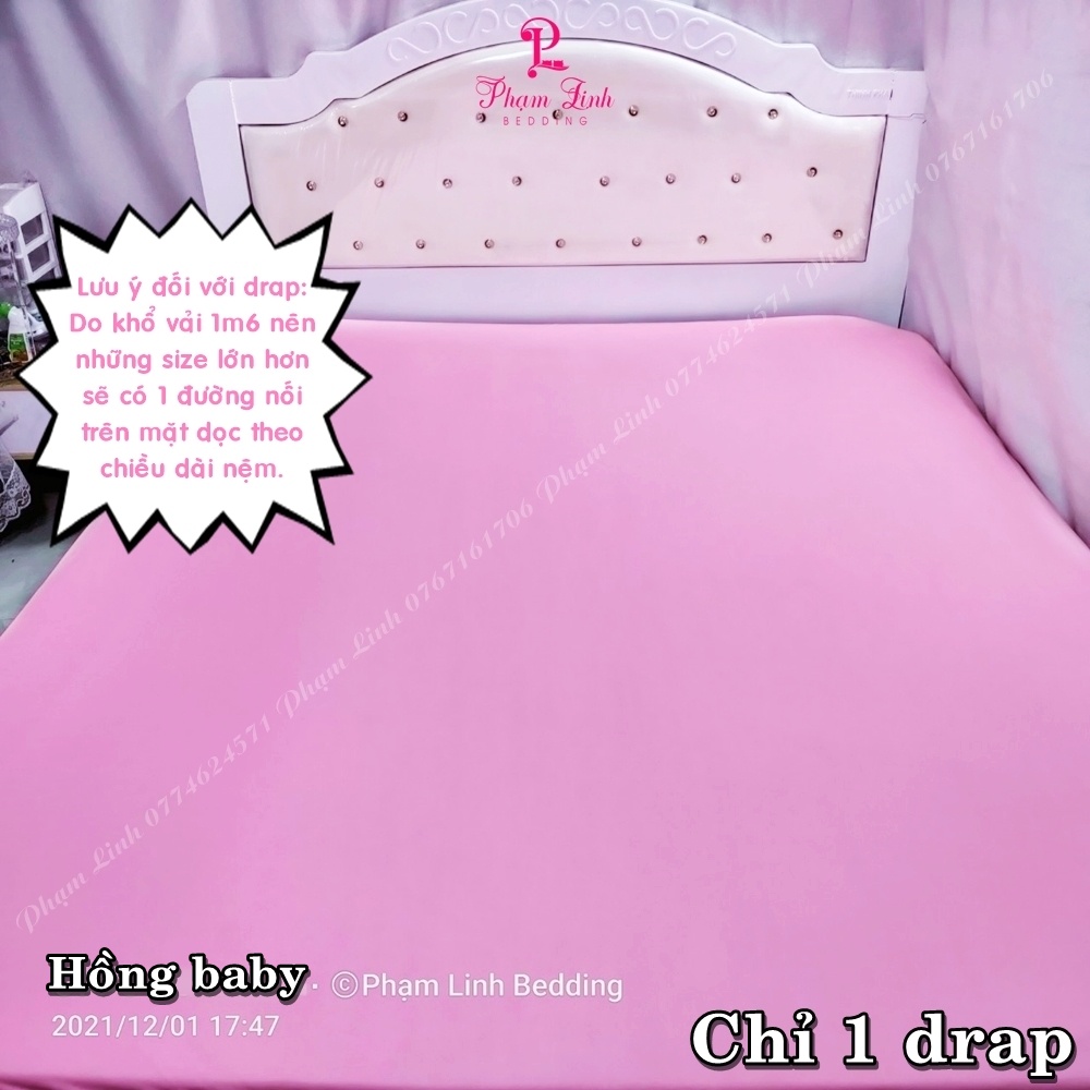 Drap-Ga trải giường lẻ vải thun sợi siu  màu trơn Hàn Quốc