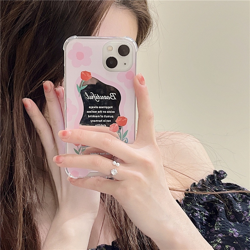 Ốp lưng iphone Ốp Điện Thoại Gắn Gương Màu Hồng Cho iPhone 6/6splus/7/7plus/8/8plus/x/xr/xs/11/14pro/13/pro/max/plus/promax 13 Dinuo case