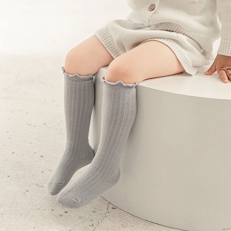 Vớ cotton Dài Qua Gối Phối Ren Màu Sắc Xinh Xắn Cho Bé Gái