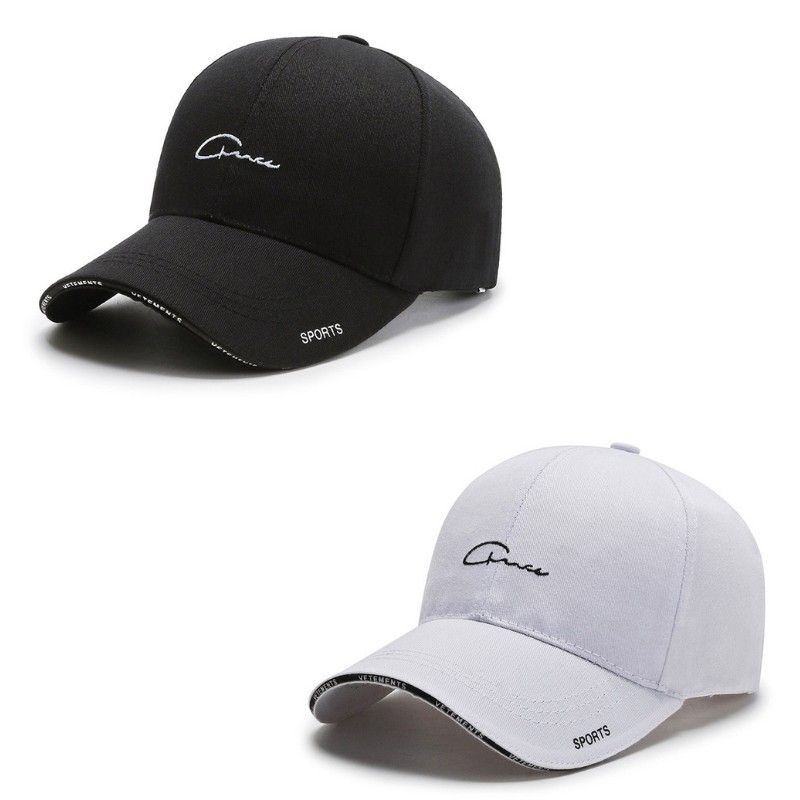 Mũ lưỡi trai Đen cá tính Trắng trẻ trung phong cách unisex Nón kết cotton nam nữ thời trang