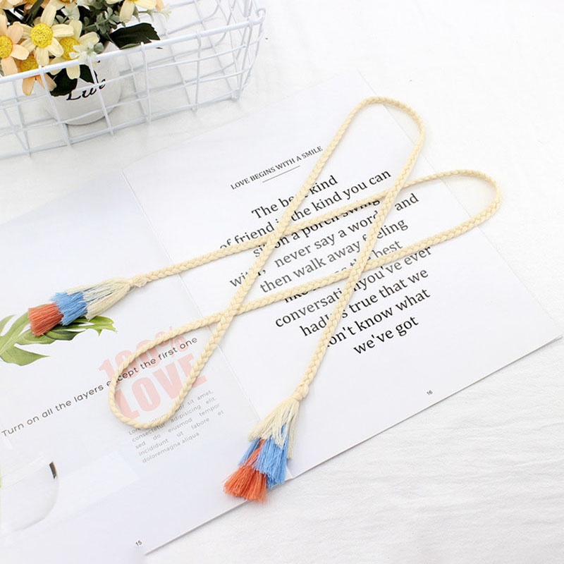 Thắt Lưng Dây Bện Phối Tua Rua Thời Trang