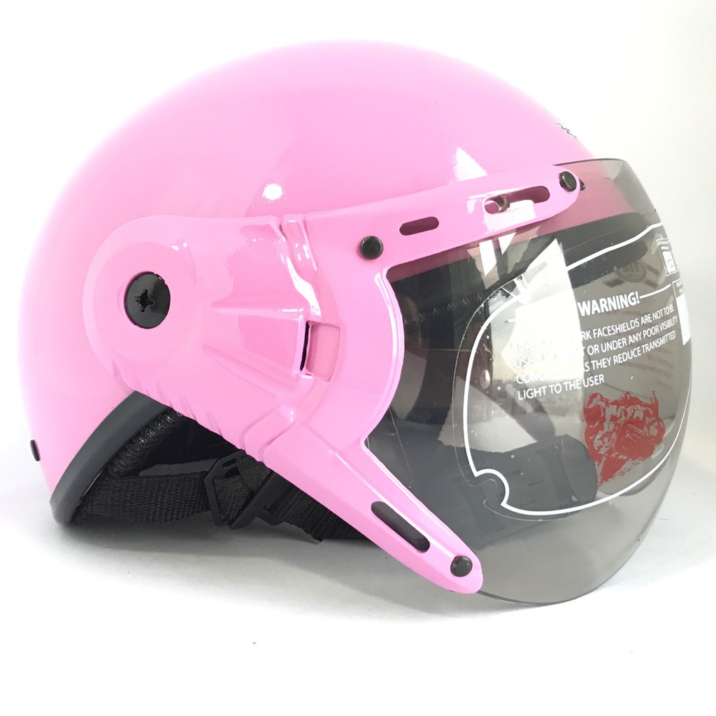 Nón bảo hiểm nửa đầu có kính siêu xinh - VS105K - Hồng phấn - Vòng đầu 56-58cm - Mũ bảo hiểm 1/2 đầu V&amp;S Helmet