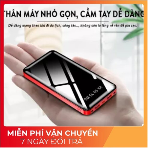 PIN SẠC THIẾT KẾ MẶT GƯƠNG DUNG LƯỢNG 30000MAH DÙNG ĐƯỢC CHO TẤT CẢ CÁC DÒNG ĐT