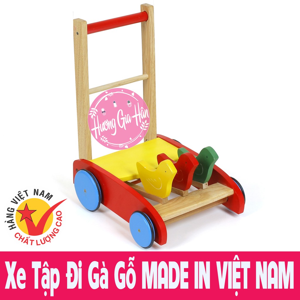 Xe Tập Đi Gà Gỗ MADE IN VIỆT NAM Giúp Bé Yêu Tập Đi An Toàn Và Vui Nhộn