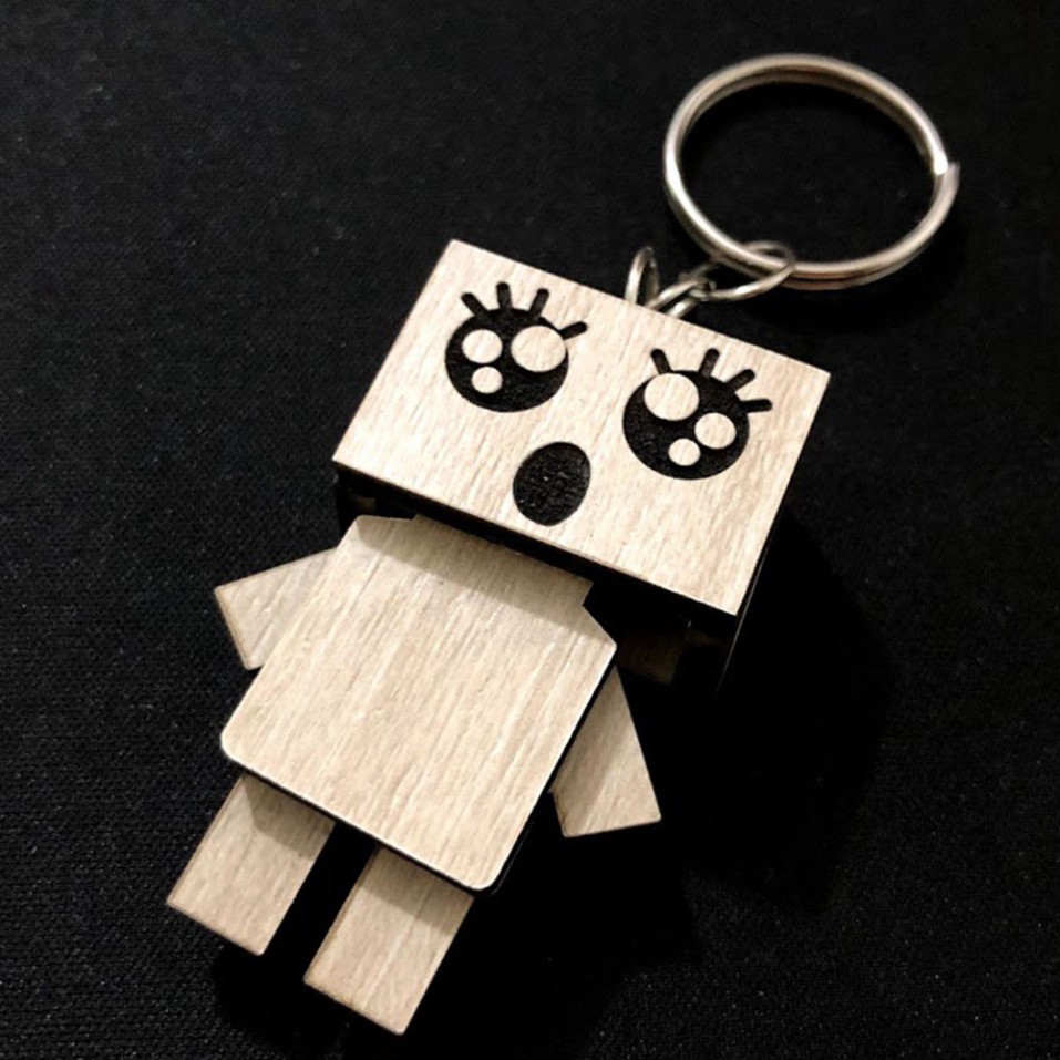 [ Bảng gỗ trang trí cao cấp ] [Theo yêu cầu] Móc khóa Danbo người gỗ siêu dễ thương