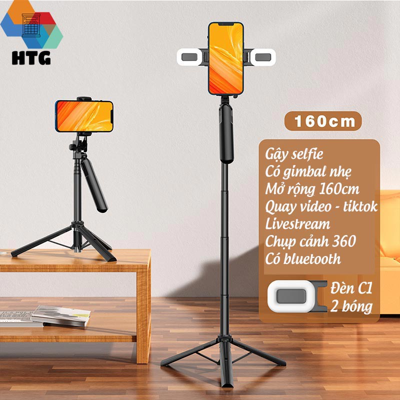 Gậy Chụp Hình Selfie Có Chống Rung, Siêu Dài, Quay Video Livestream, Tiktok Video, Chụp Toàn Cảnh 360, Có Bluetooth