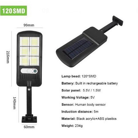 [120 Led] Đèn led cảm biến chuyển động năng lượng mặt trời 150W dài | BigBuy360 - bigbuy360.vn