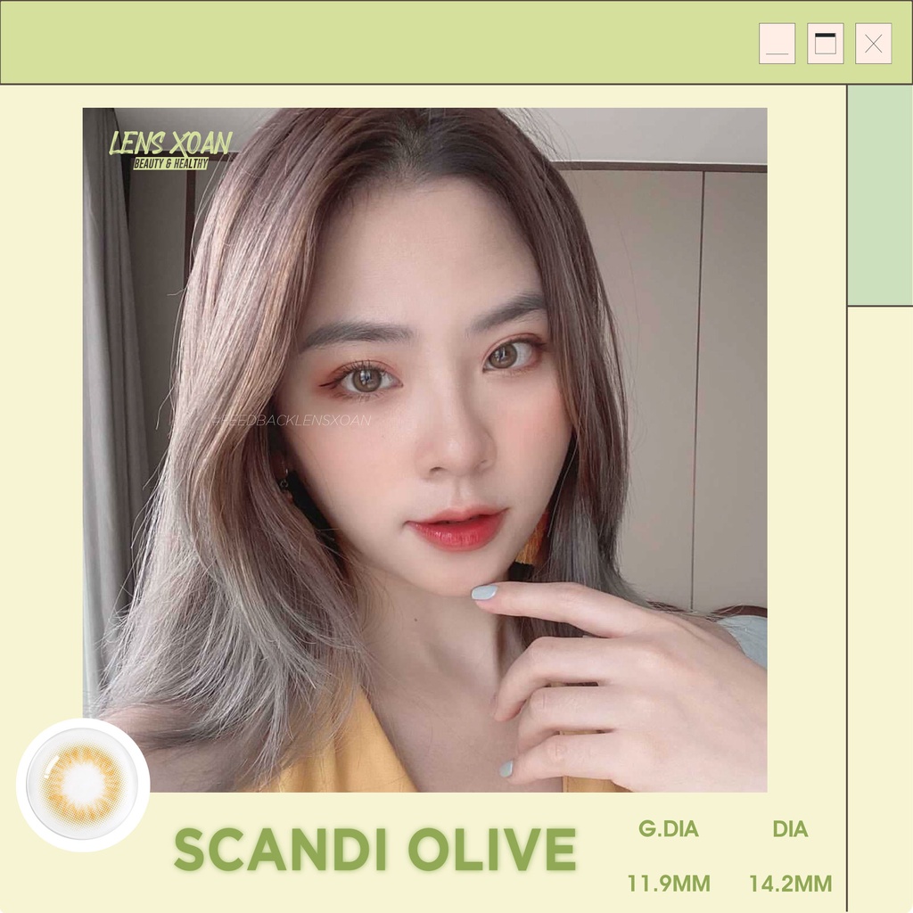 KÍNH ÁP TRÒNG SCANDI OLIVE- OLENS : LENS XANH OLIVE NHẸ NHÀNG TỰ NHIÊN | LENS XOẮN