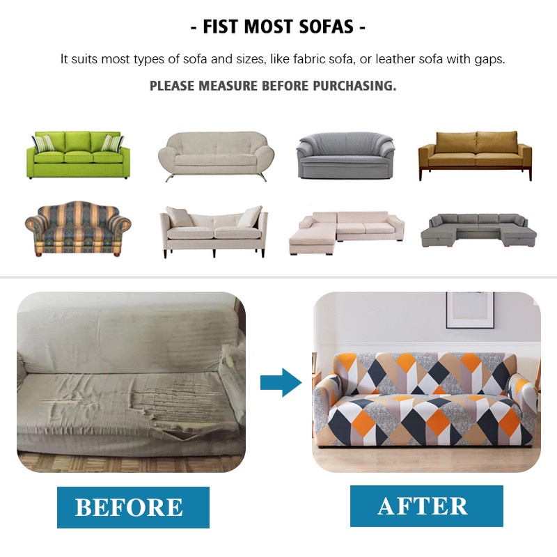Vỏ Bọc Ghế Sofa 1/2/3/4 Chỗ Ngồi Hình Chữ L Chất Liệu Co Giãn
