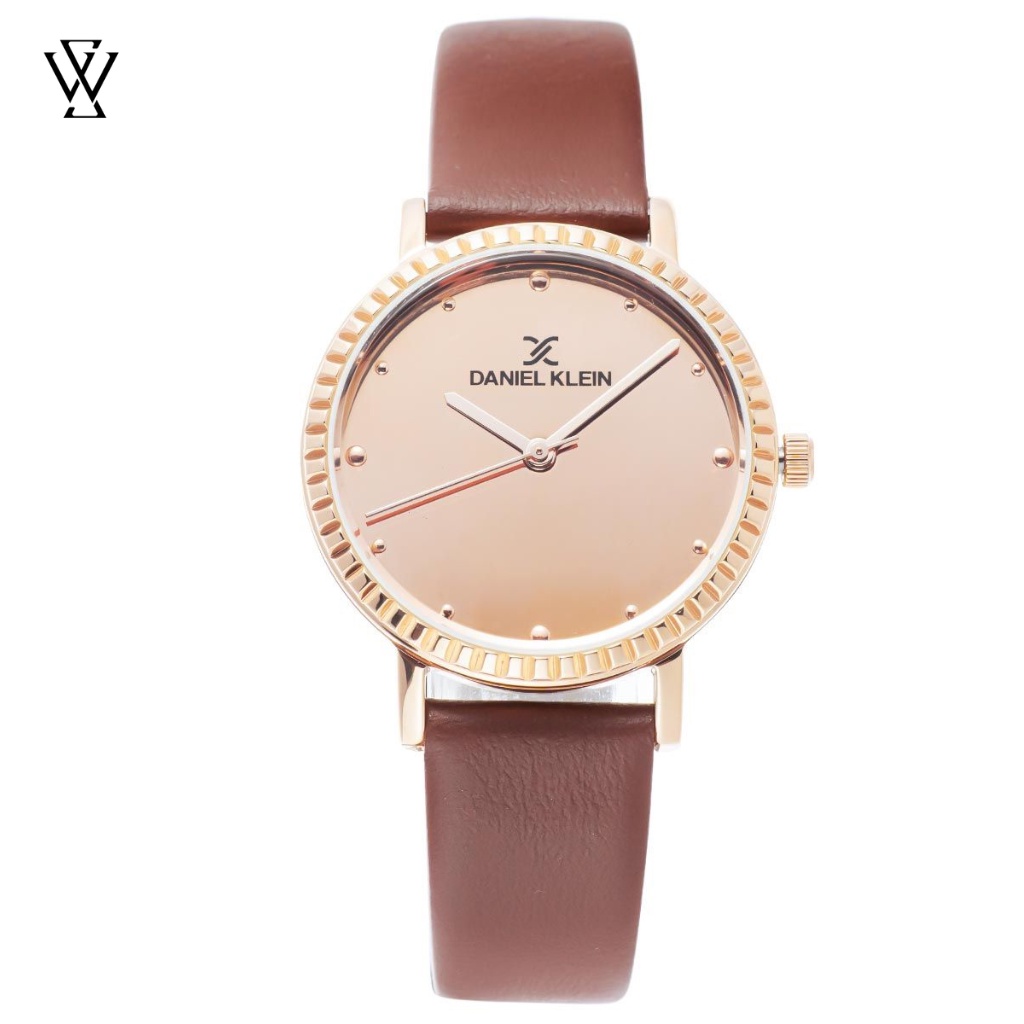 Đồng Hồ Quartz Nữ Daniel Klein Premium Ladies WATCHSTORE DK.1.12533.3 Mặt Kính Khoáng 34mm, Dây Da, Vỏ Thép