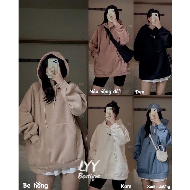 Áo HOODIE nỉ bông oversize THÊU LOGO có mũ hàng Quảng Châu đẹp LYY BOUTIQUE | BigBuy360 - bigbuy360.vn