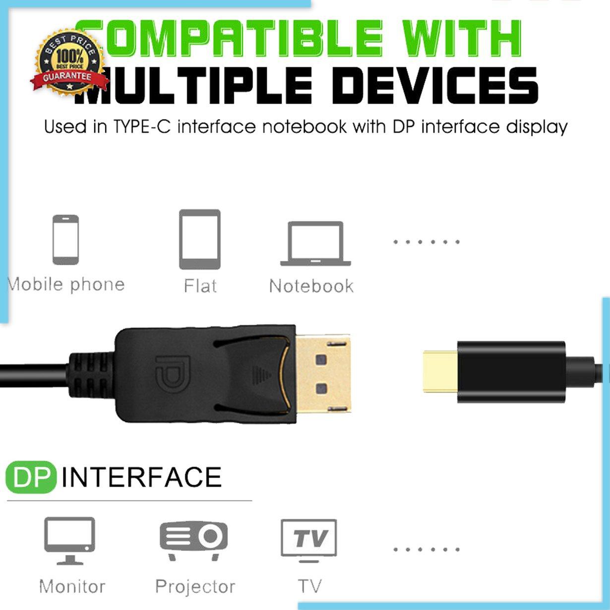 Dây Cáp Chuyển Đổi Usb C Sang Dp1 Type C Dp 4k Uhd Cho Apple Macbook Mini Displayport