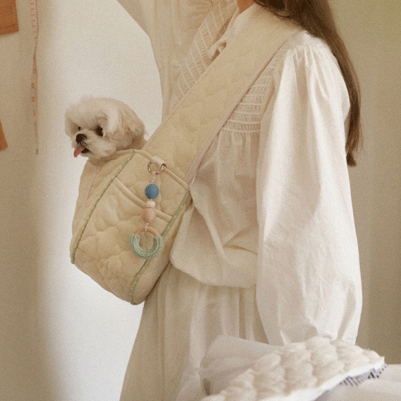 Túi đeo chéo mang theo thú cưng IELGY vải canvas sức chứa lớn phong cách Hàn Quốc thời trang cho nữ