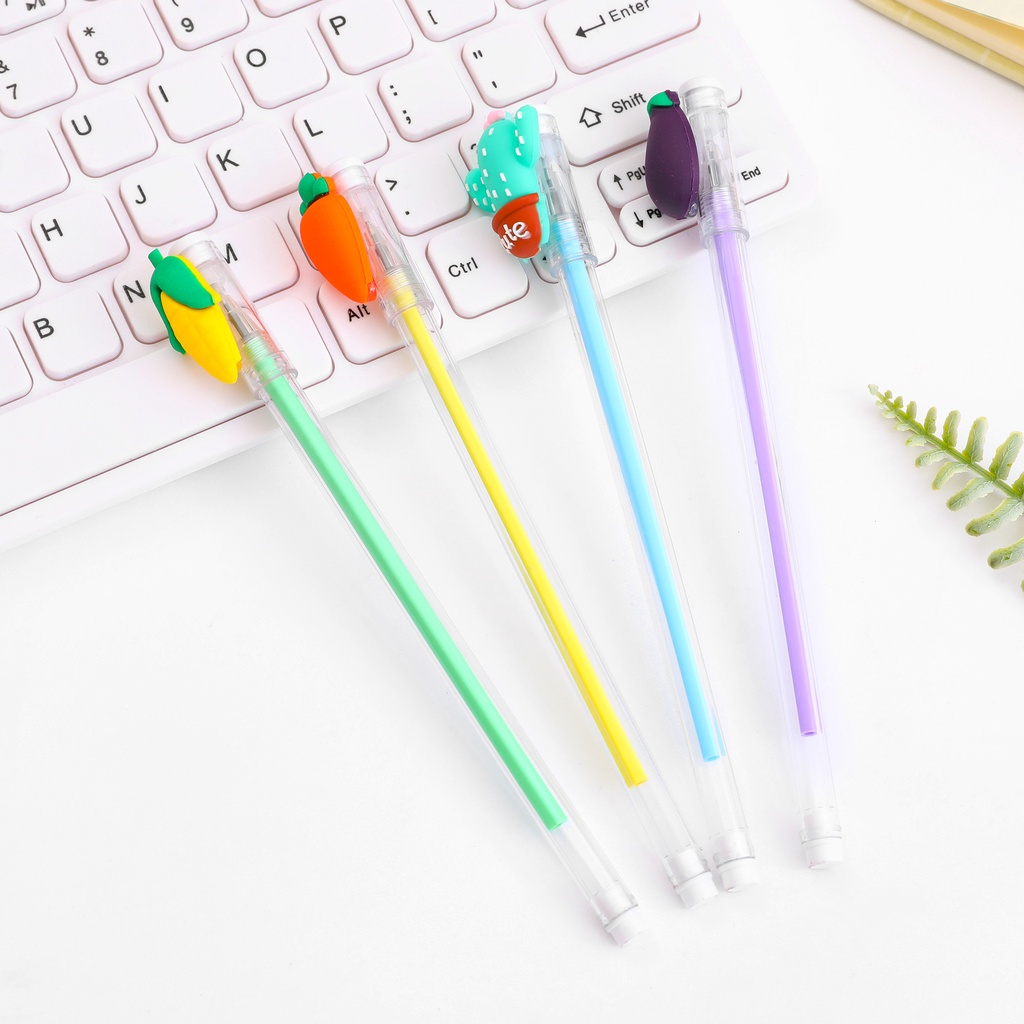 Bút Mực Gel Hoa Quả Trong Suốt - Bút Bi Nước Mực Đen Ngòi 0.5mm Siêu Dễ Thương DUASHOP