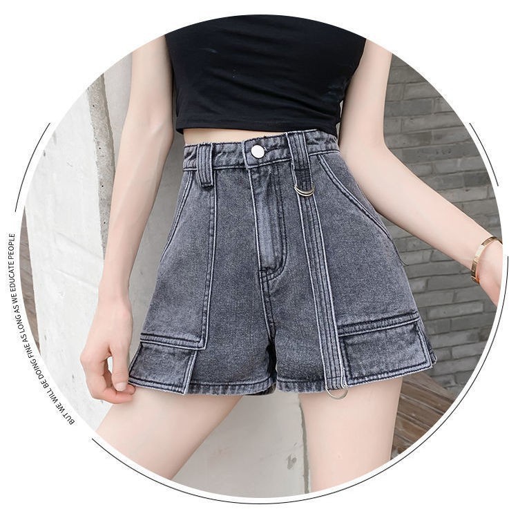 Quần Short Denim Ống Rộng Phong Cách Hàn Quốc Dành Cho Nữ