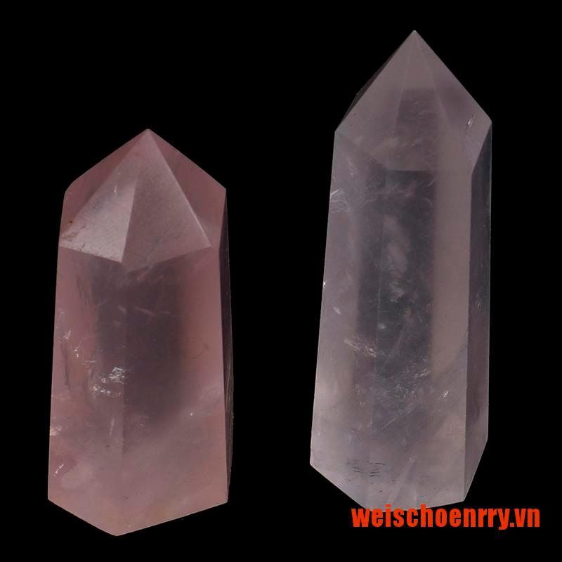 Hoenrry Natural Rock Rose Quartz Crystal Point Healing Stone Pure Color Obelisk Wan