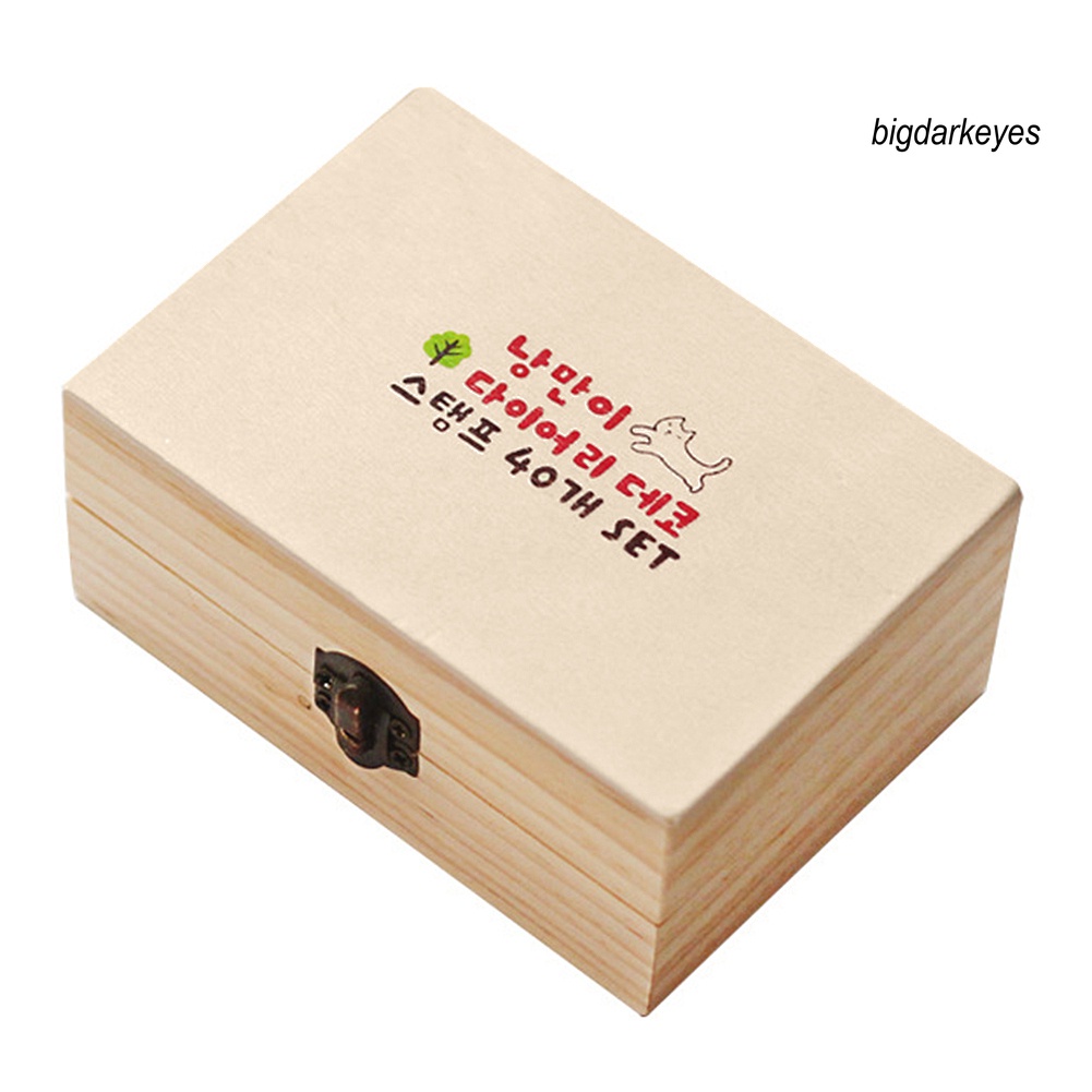 Bộ 40 Khuôn Đóng Dấu Bằng Gỗ Mini Với Họa Tiết Hoạt Hình Dùng Trang Trí Sổ Tay