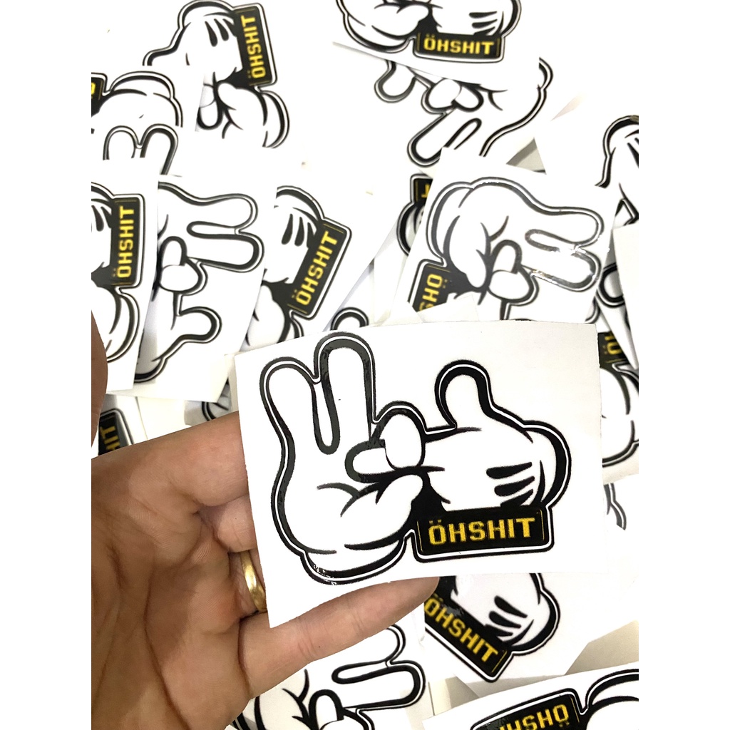 Tem Sticker Hình Ngón Tay 3 Lớp Cao Cấp Chống Phai Màu