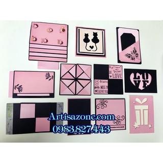 Hiệu ứng Scrapbook, album – Combo 8 hoặc 10 hiệu ứng tông màu hồng