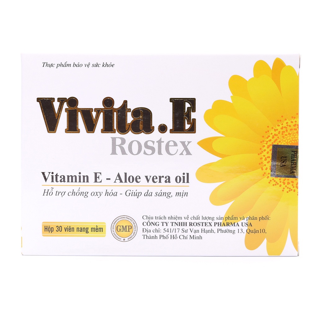Viên uống đẹp da Vitamin E, Omega 3, tinh dầu nha đam - 30 viên