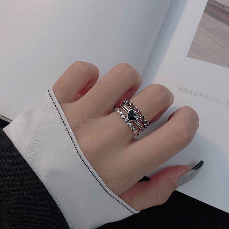 Nhẫn hở hình trái tim phong cách cổ điển thời trang