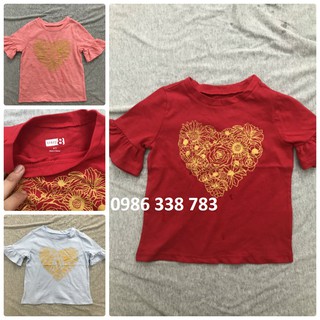 Áo thun bé gai CRAZY 8 xuất dư hình trái tim