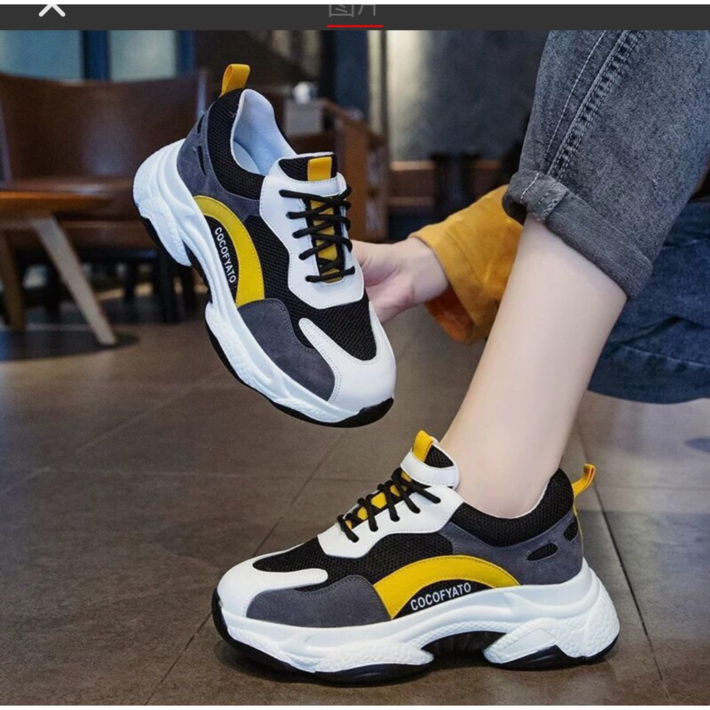 Giày Thể Thao Nữ sneaker - Giày nữ Độn Đế 5cm,Đế cao  2Màu Xanh & Vàng Tôn Dáng, Tăng Chiều Cao giá rẻ | BigBuy360 - bigbuy360.vn