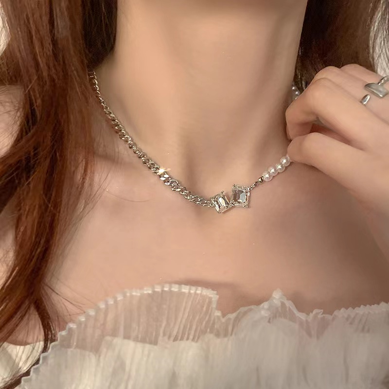 Dây Chuyền Ngọc Trai Bằng Thép Titan Không Phai Thời Trang Cá Tính Cho Nữ