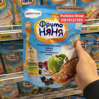Bột Ăn Dặm Fruto NyaNya Nga sữa ngũ cốc táo anh đào 200g (6m+)