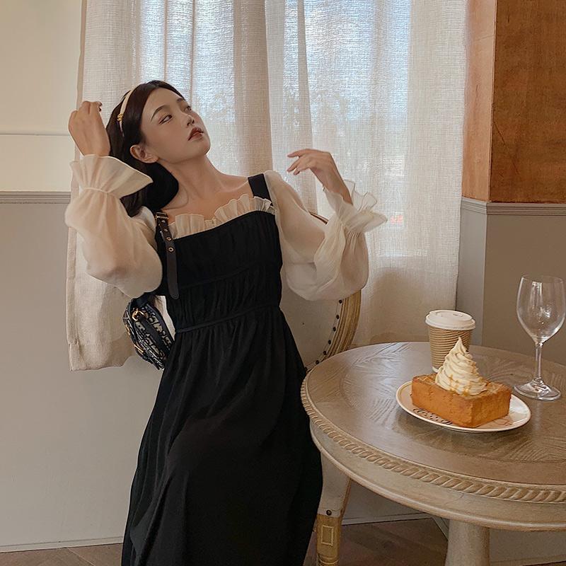 Đầm Midi Tay Dài Cổ Vuông Thời Trang Mùa Thu Cho Nữ | BigBuy360 - bigbuy360.vn