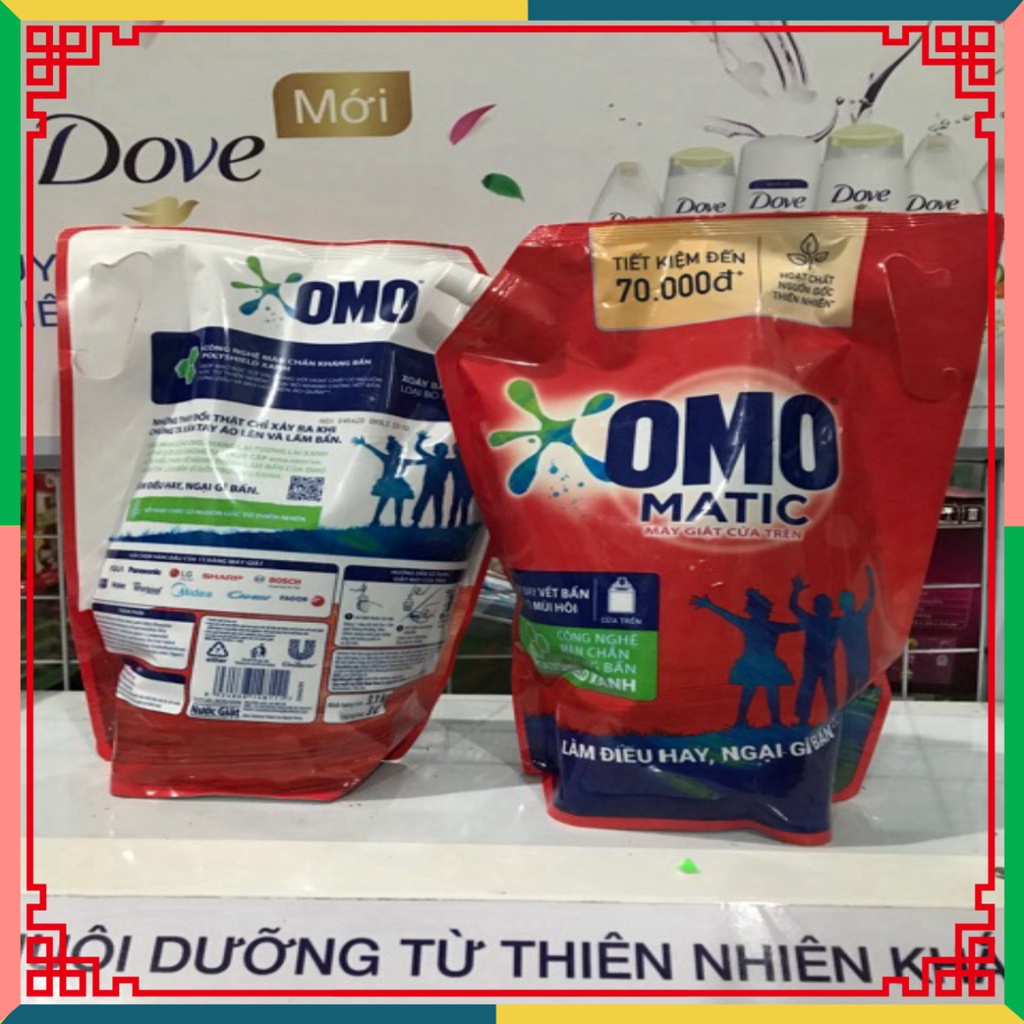 (HOT LIKE) ( mẫu mã mới 2020) Túi Nước Giặt OMO Matic Cửa Trên 3.1kg