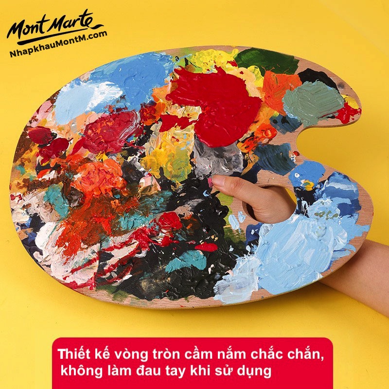 Bảng pha màu gỗ Vuông và Oval Mont Marte/ Transon (Palette) 30x40 cm