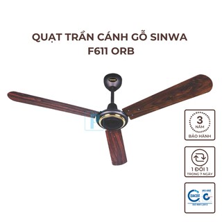 Quạt trần cánh gỗ sinwa f611 orb sải cánh đường kính 1.400mm/56"