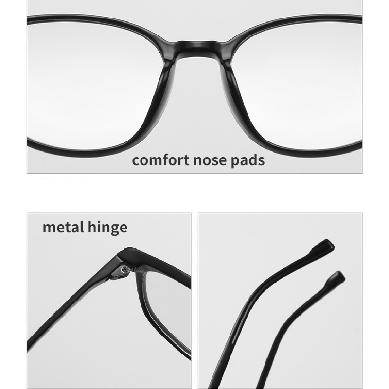 Mắt Kính Gọng Oval Trong Suốt Chống Ánh Sáng Xanh Thời Trang Unisex