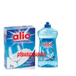 Combo Nước Làm Bóng Alio 1000ml + Muối Rửa Bát Alio 2.0kg