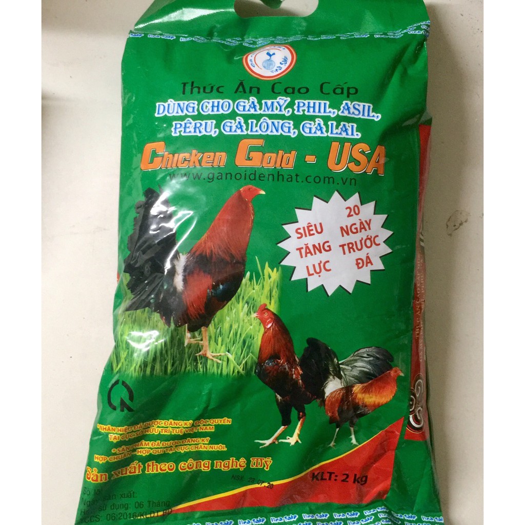 CÁM GÀ ĐÁ CHICKEN GOLD USA  - THỨC ĂN CHO GÀ MỸ ASIL,PERU