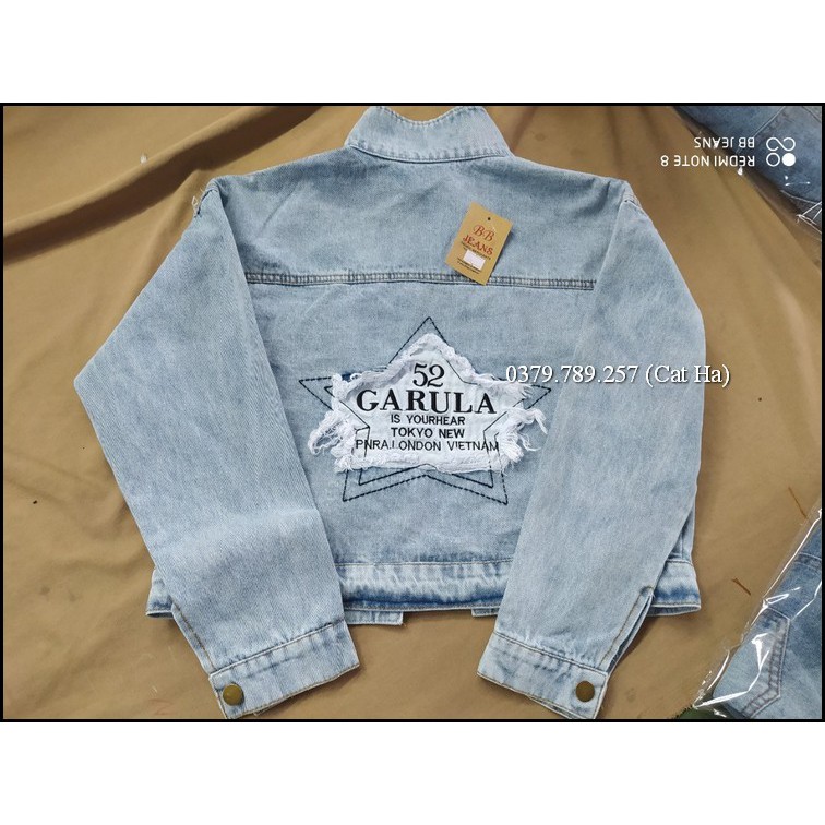 Áo khoác nữ chất jean cao cấp thời trang form dưới 58Kg Garula BB43