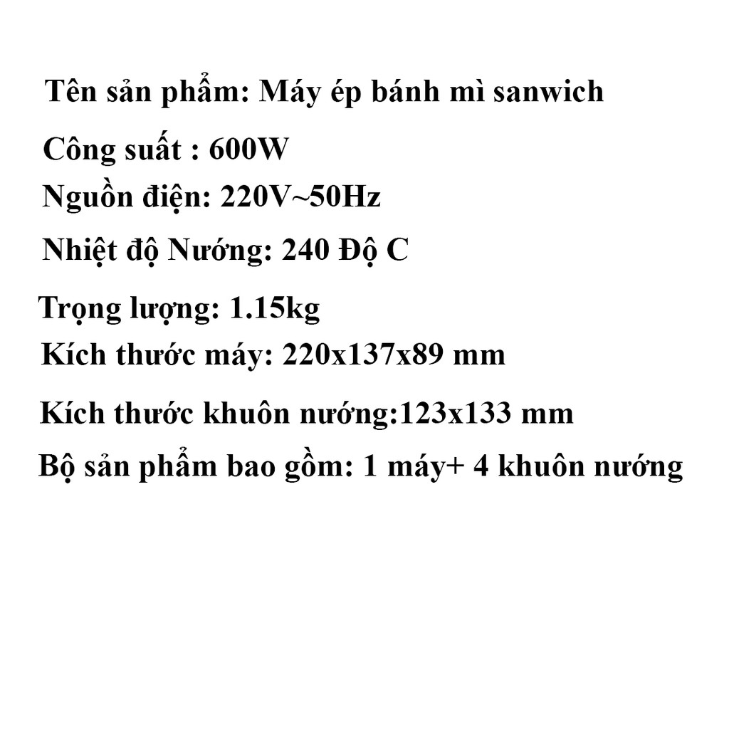 Máy ép bánh mì sanwich mini  Máy làm sanwich ,rán trứng,Máy ép bánh mỳ, làm đồ ăn sáng