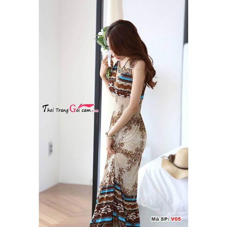 đầm maxi thổ cẩm - V05