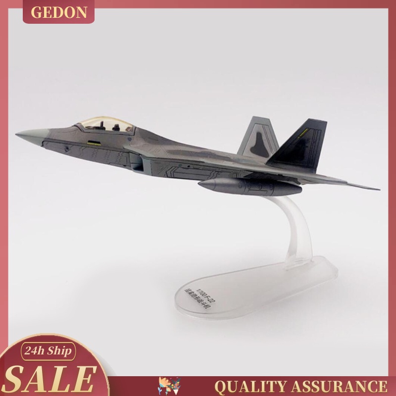 Mô Hình Máy Bay Đồ Chơi F-22 Tỷ Lệ 1 / 100 Kèm Giá Đỡ